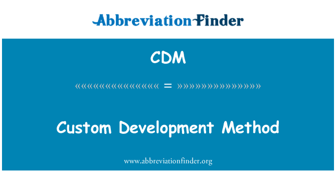 CDM: Metòd personnalisé developman