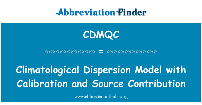 CDMQC: Klimatologi dispersi Model dengan kalibrasi dan kontribusi sumber