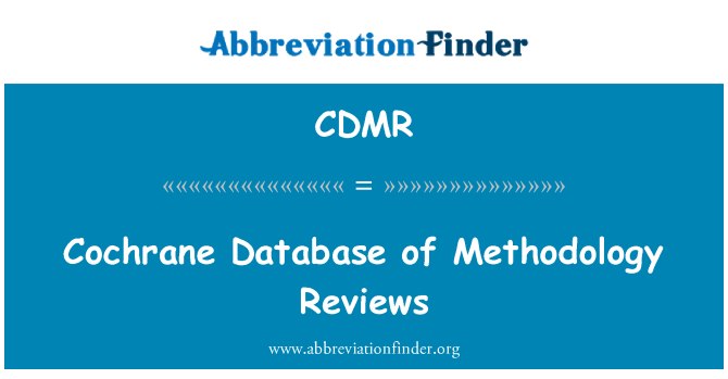 CDMR: Cochrane zbirke podatkov metodologije gostov