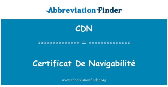 CDN: Certificat De Navigabilité
