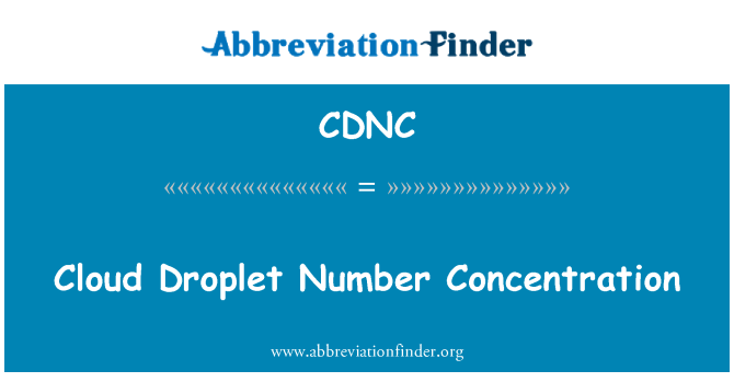 CDNC: Cloud Droplet Number Concentration