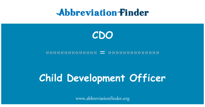 CDO: Child Development Officer