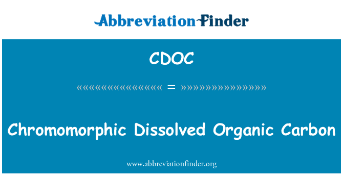 CDOC: Chromomorphic Dissolved Organic Carbon