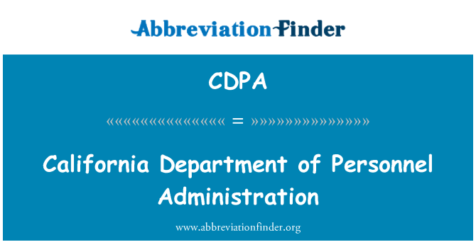 CDPA: California Department of Personnel Administration