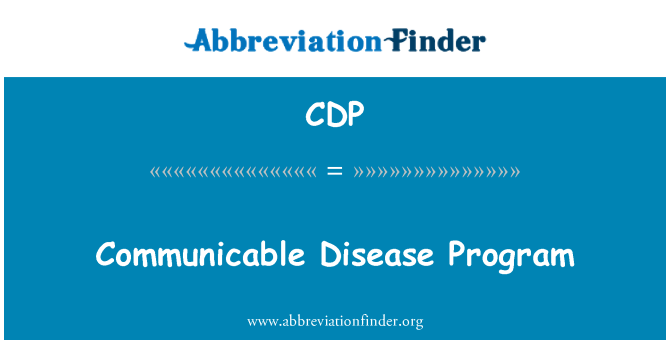 CDP: Pwogram transmissibles maladi
