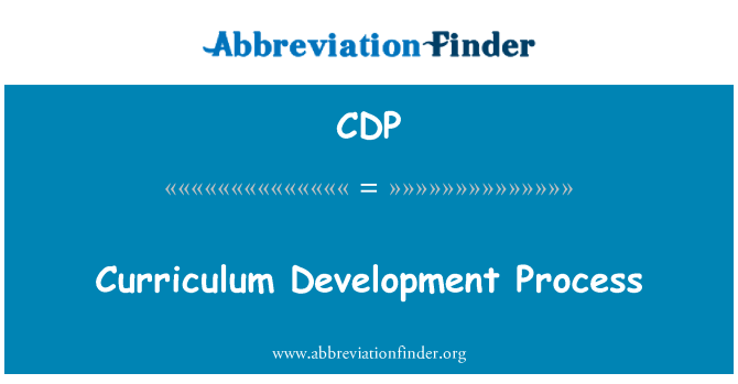 CDP: Curriculum Development Process
