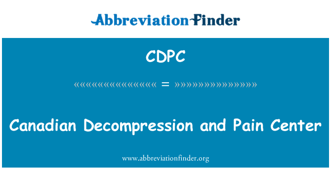 CDPC: Kanada dekompresyon ve ağrı Merkezi