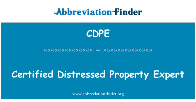 CDPE: Certified Expert Distressed Proprietà