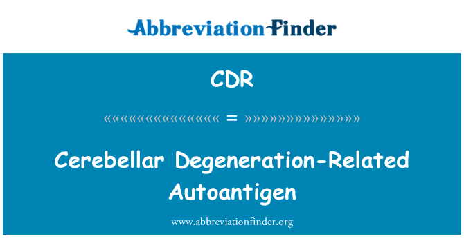 CDR: Autoantígenos relacionados con degeneración cerebelosa