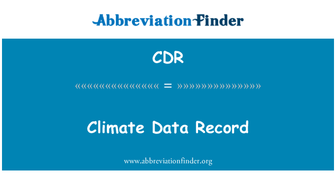 CDR: Climate Data Record