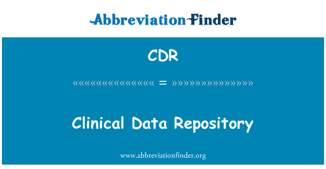 CDR: Depozit de date clinice