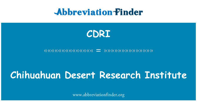 CDRI: Chihuahuan pati kite rechèch Enstiti