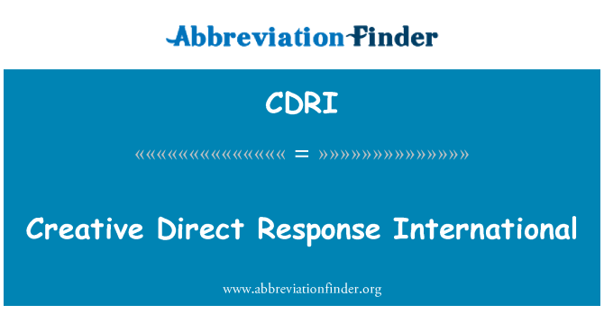 CDRI: Kreative Direct Response International