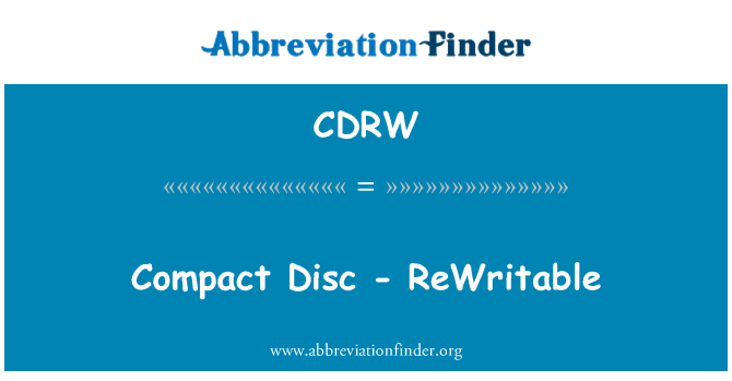 CDRW: Компакт-диск - перезаписуваних