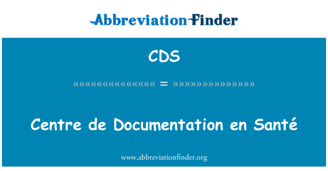 CDS: En de dokumentace centra Santé