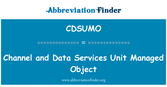 CDSUMO: Kanal og Data Services Unit forvaltet objekt