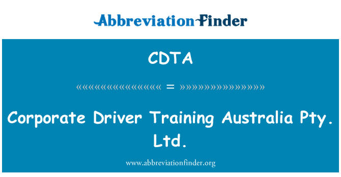 CDTA: Корпоративни шофьор обучение Австралия Pty. Ltd.