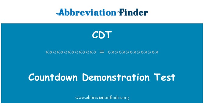 CDT: Countdown Demonstration Test