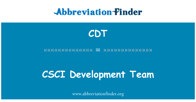 CDT: CSCI Development Team