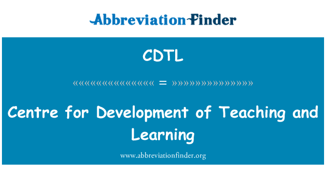 CDTL: Centre for Development of Teaching and Learning