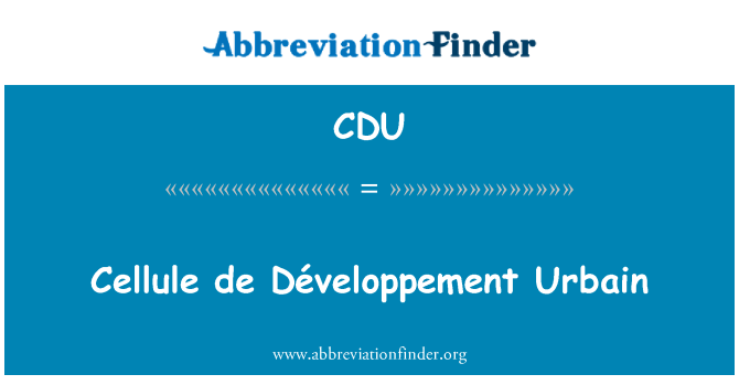 CDU: Cellule de Développement Urbain