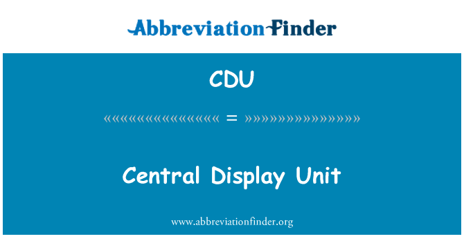 CDU: Centrálny displej