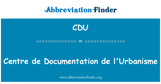 CDU: De documentatie de l'Urbanisme centrum