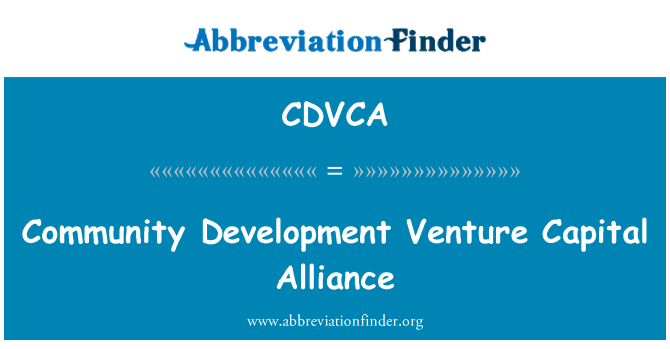 CDVCA: Community Development Venture Capital Alliance