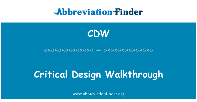 CDW: 关键设计演练
