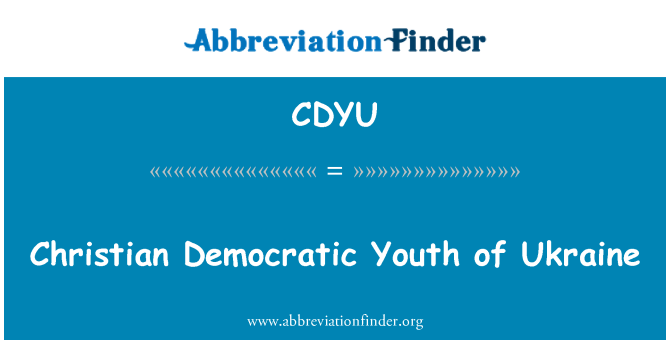 CDYU: Christian Democratic Youth of Ucraina