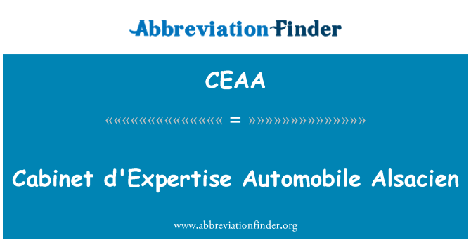 CEAA: Kabinet d'Expertise Automobile Alsacien