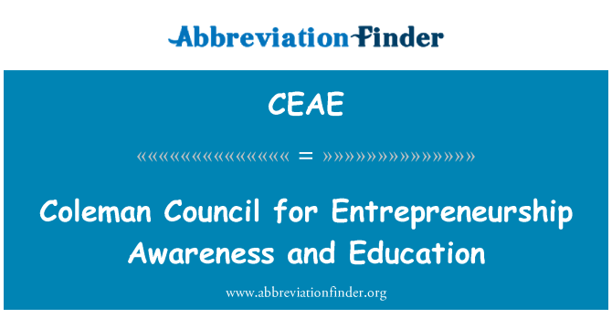 CEAE: Coleman Council for Entrepreneurship Bewusstseinsbildung und Aufklärung