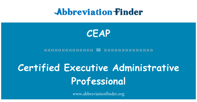 CEAP: Bersertifikat eksekutif administratif profesional