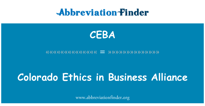 CEBA: Κολοράντο δεοντολογία της Συμμαχίας επιχειρήσεων