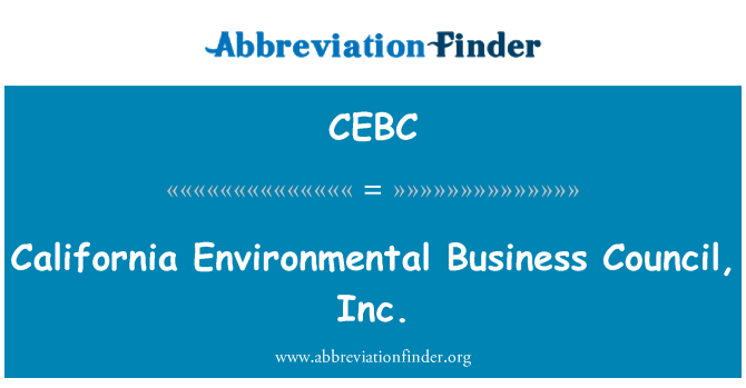 CEBC: קליפורניה הסביבה העסקית המועצה, inc.