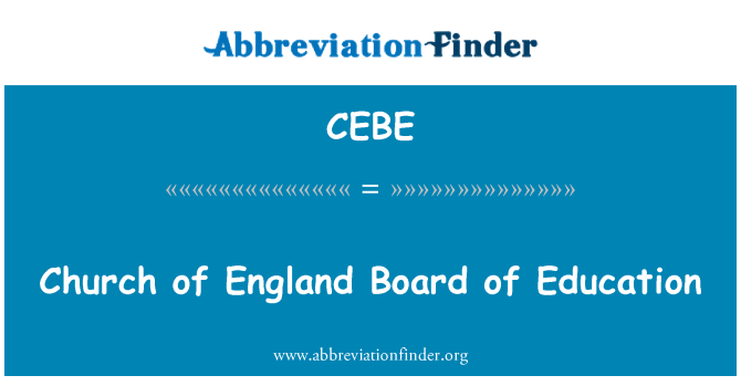 CEBE: Εκκλησία της Αγγλίας Board of Education