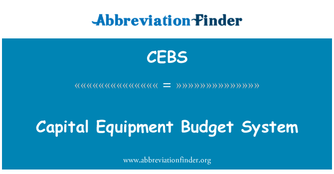 CEBS: Capital Equipment Haushaltssystem