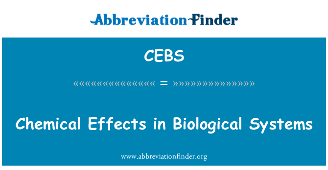 CEBS: حیاتیاتی نظامات میں کیمیائی اثرات