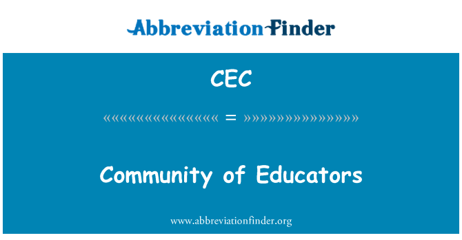 CEC: Community of Educators