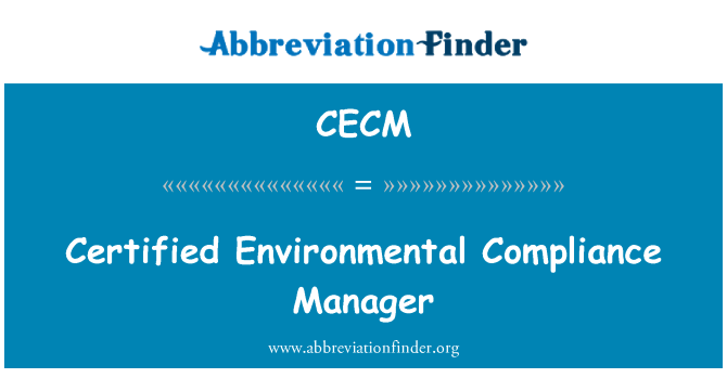 CECM: Zertifizierten ökologischen Compliance Manager