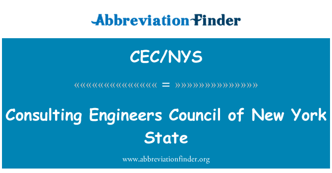 CEC/NYS: Consultation des ingénieurs Conseil de l'état de New York
