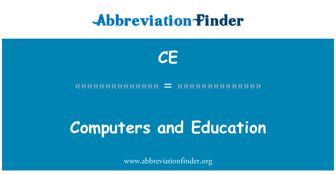 CE: Ordinateurs et éducation