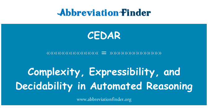 CEDAR: Konpleksite, Expressibility ak Decidability nan kap Raisonnement