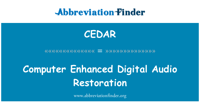 CEDAR: Komputer meningkatkan pemulihan Audio Digital
