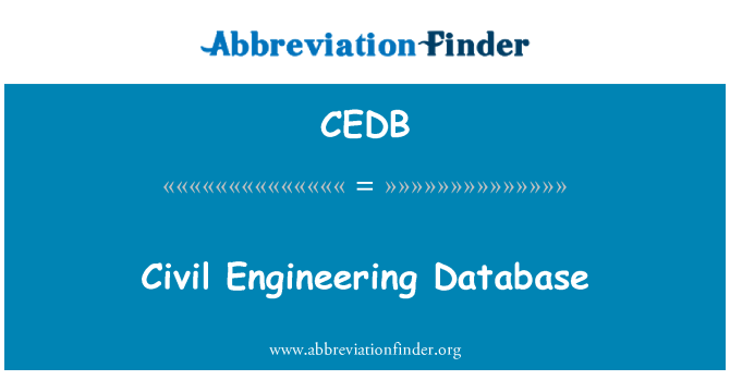 CEDB: Civil Engineering Database