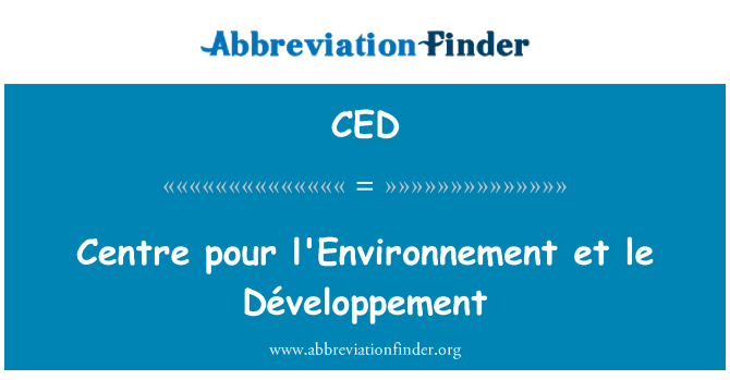 CED: Centrum pour l'Environnement et le Développement