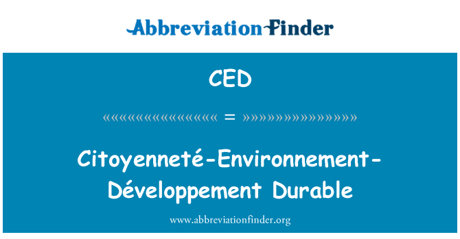 CED: Citoyenneté-Environnement-Développement trvanlivý