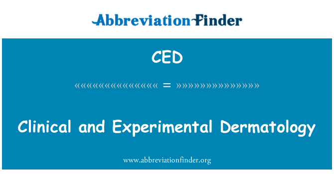 CED: Klinické a experimentální dermatologie