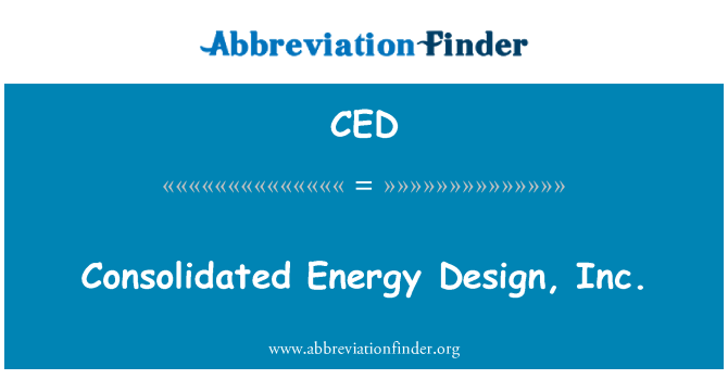 CED: Konsolidovaná energie Design, Inc