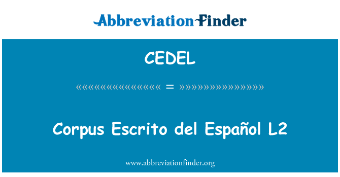 CEDEL: Corpus Escrito del Español L2